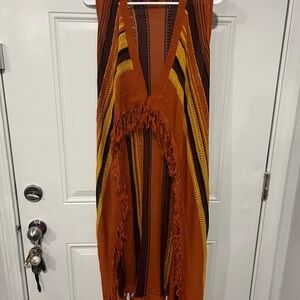 Bohemian Striped Fringe Dress